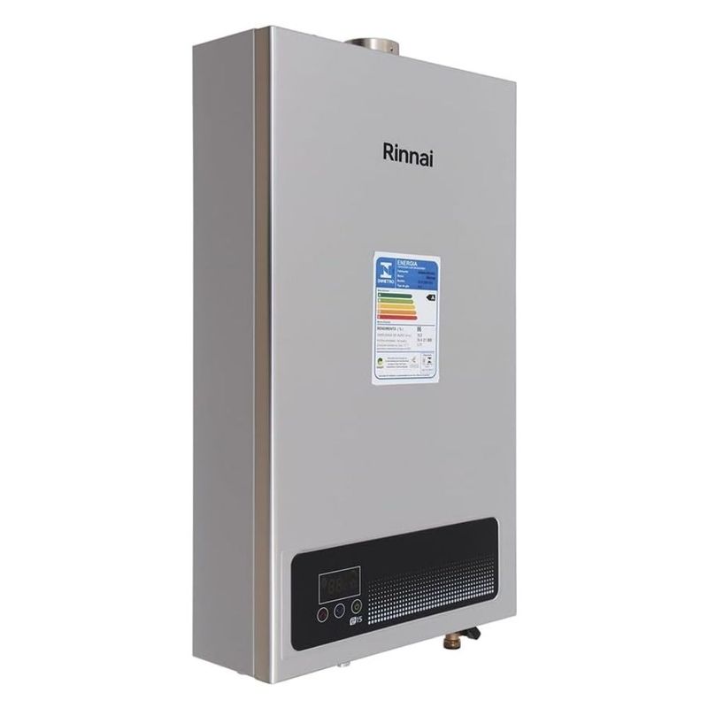 Aquecedor de Água a Gás GN 15L E15 Inox FEHGN8 Digital Bivolt Rinnai