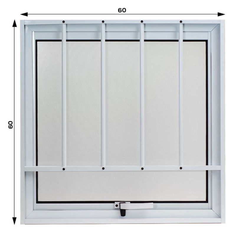 Maxim-ar Vidro Boreal com Grade Alumínio Branco 60x60cm