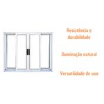 Janela de Correr 4 Folhas sem Grade Alumínio Branco 100x120cm
