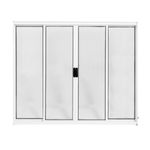 Janela de Correr 4 Folhas sem Grade Alumínio Branco 100x150cm