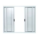 Janela de Correr 4 Folhas sem Grade Alumínio Branco 100x150cm