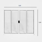 Janela de Correr 4 Folhas sem Grade Alumínio Branco 100x150cm