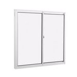 Janela de Correr 2 Folhas sem Grade Alumínio Branco 100x150cm