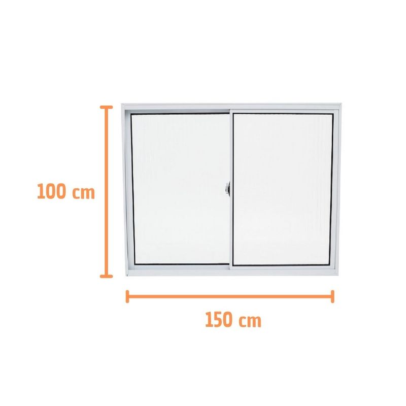 Janela de Correr 2 Folhas sem Grade Alumínio Branco 100x150cm