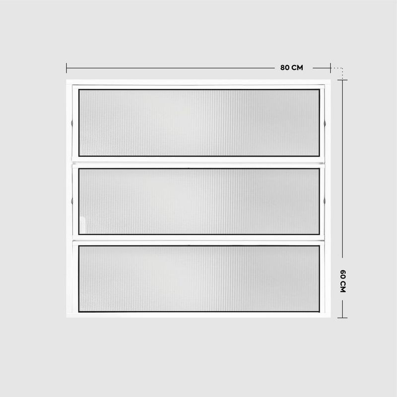 Janela Basculante Vidro Boreal Alumínio Branco 60x80cm