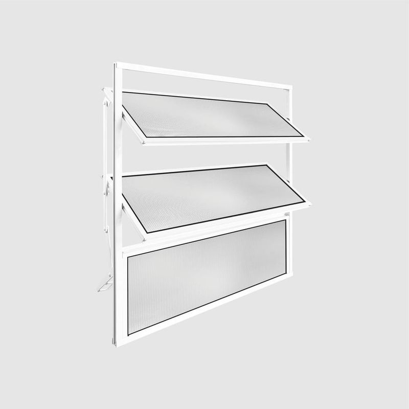 Janela Basculante Vidro Boreal Alumínio Branco 60x80cm