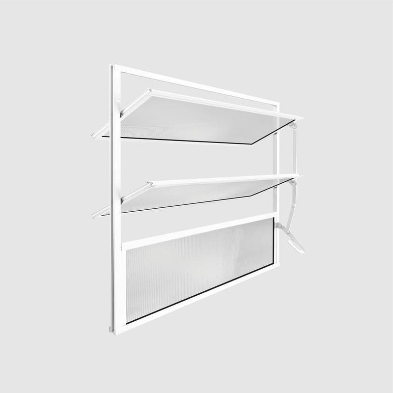 Janela Basculante Vidro Boreal Alumínio Branco 60x80cm