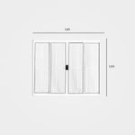 Janela de Correr 4 Folhas com Grade Alumínio Branco 100x150cm