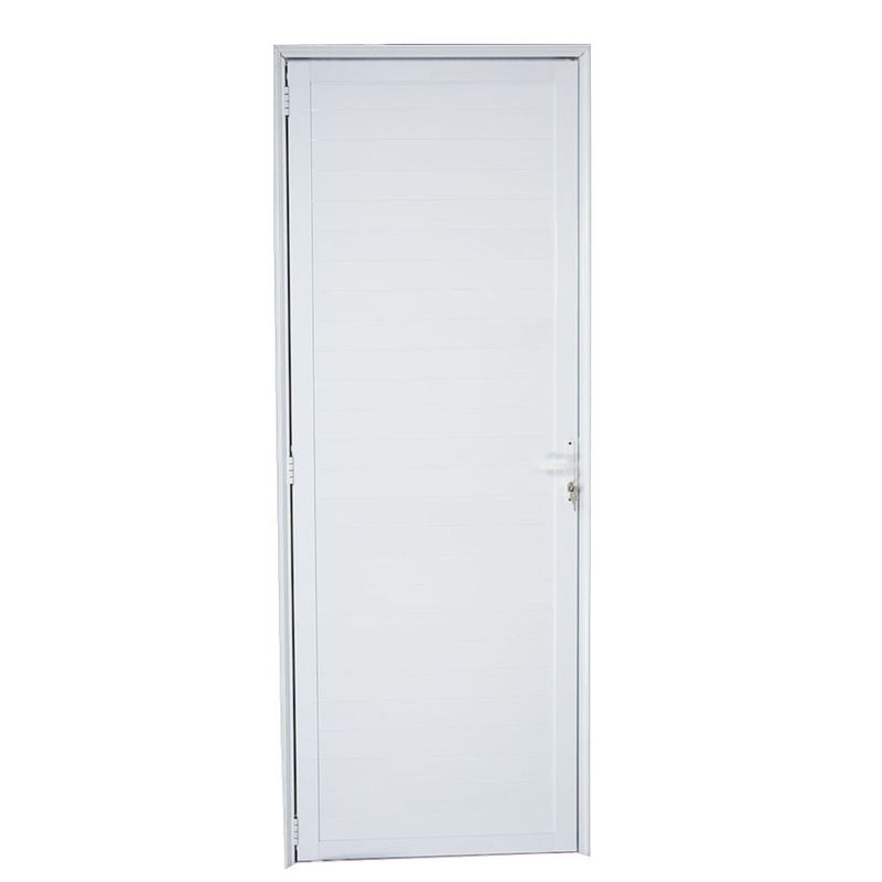 Porta Lambril Alumínio Branco com Fechadura Direito 210x80cm