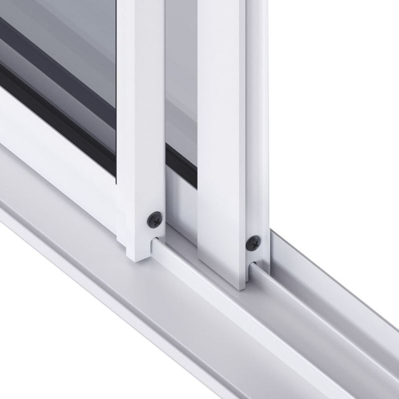 Janela de Correr 2 Folhas sem Grade Alumínio Branco 100x150cm