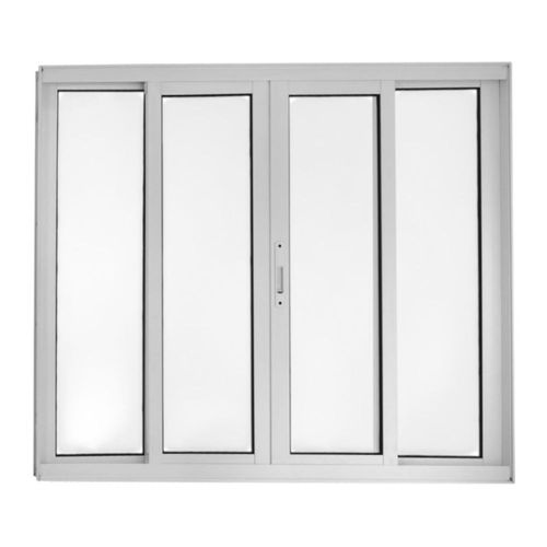 Janela de Correr 4 Folhas sem Grade Alumínio Branco 100x200cm