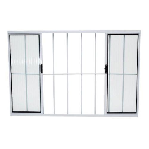 Janela de Correr 4 Folhas com Grade Alumínio Branco 100x120cm