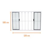 Janela de Correr 4 Folhas com Grade Alumínio Branco 100x120cm