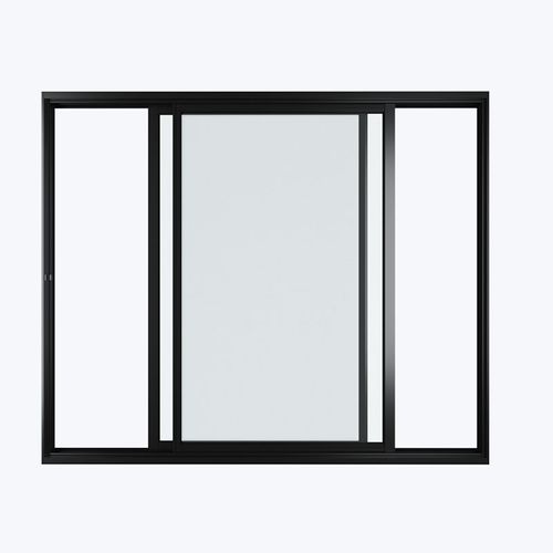 Janela de Correr 2 Folhas sem Grade Alumínio Preto 100x120cm