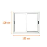 Janela de Correr 2 Folhas sem Grade Alumínio Branco 100x120cm