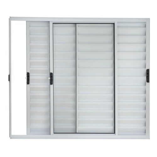 Veneziana 3 Folhas sem Grade Alumínio Branco 100x120cm