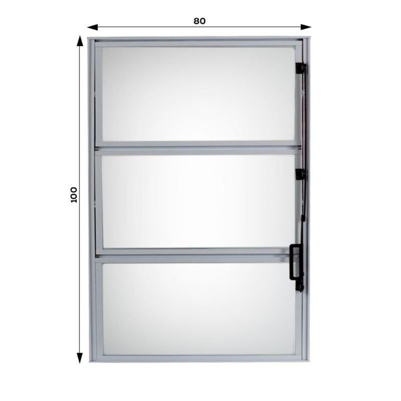 Janela Basculante Vidro Boreal Alumínio Branco 80x100cm