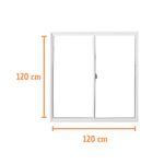 Janela 2 Folhas Vidro Liso Alumínio Branco 120x120cm