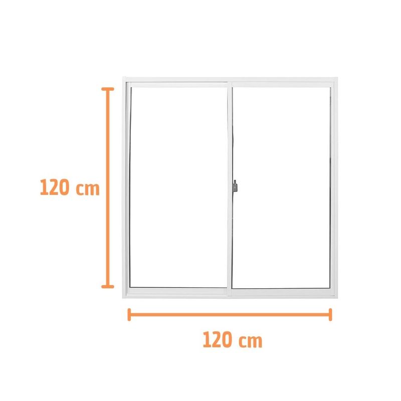 Janela 2 Folhas Vidro Liso Alumínio Branco 120x120cm