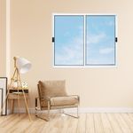 Janela de Correr 2 Folhas sem Grade Alumínio Branco 100x100cm