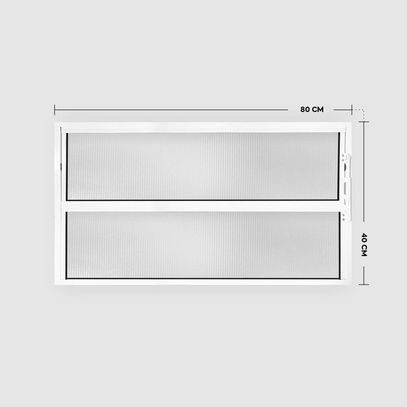 Janela Basculante Vidro Boreal Alumínio Branco 40x80cm