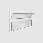 Janela Basculante Vidro Boreal Alumínio Branco 40x80cm