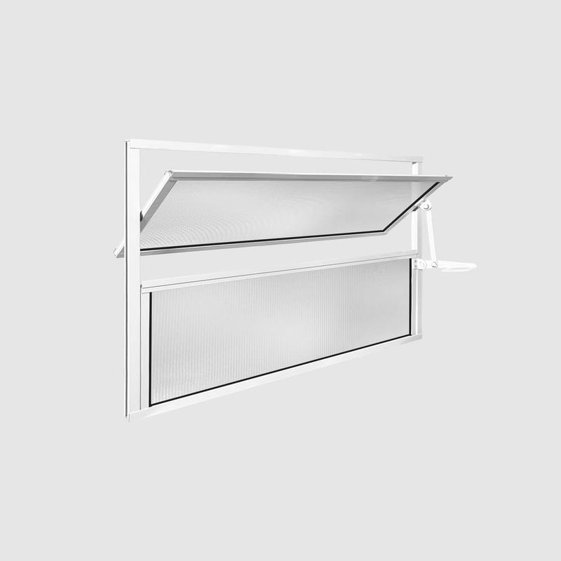 Janela Basculante Vidro Boreal Alumínio Branco 40x80cm