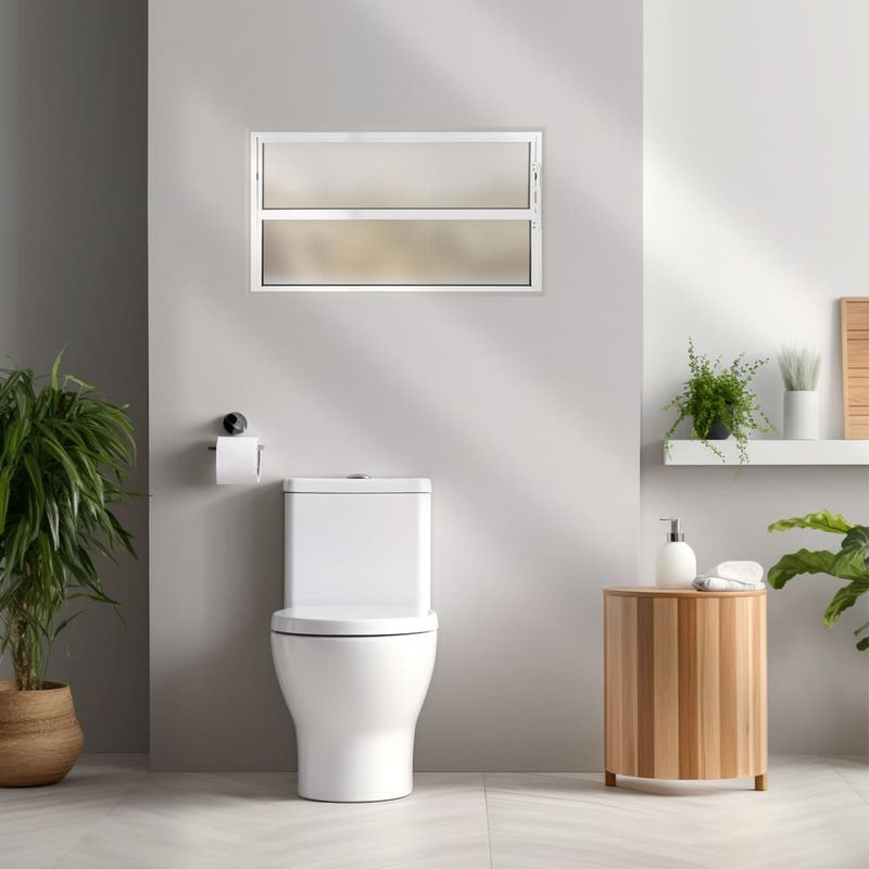 Janela Basculante Vidro Boreal Alumínio Branco 40x80cm