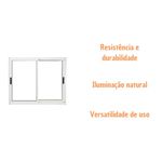 Janela de Correr 2 Folhas sem Grade Alumínio Branco 100x150cm