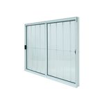 Janela de Correr 2 Folhas com Grade Alumínio Branco 80x80cm