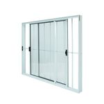 Janela de Correr 2 Folhas com Grade Alumínio Branco 80x80cm