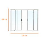 Janela de Correr 4 Folhas sem Grade Alumínio Branco 100x150cm