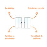 Janela de Correr 4 Folhas sem Grade Alumínio Branco 100x150cm