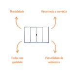 Janela de Correr 4 Folhas sem Grade Alumínio Branco 100x150cm