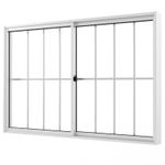 Janela de Correr 2 folhas com Grade Alumínio Branco 120x150cm