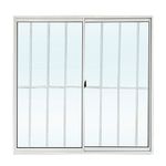 Janela de Correr 2 Folhas com Grade Alumínio Brilhante 100x100cm