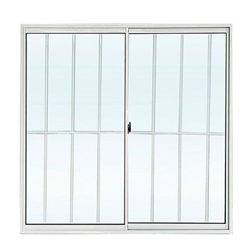 Janela de Correr 2 Folhas com Grade Alumínio Brilhante 100x100cm Lider