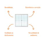 Janela de Correr 2 Folhas com Grade Alumínio Brilhante 100x100cm