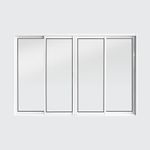 Janela de Correr 4 Folhas sem Grade Alumínio Branco 100x150cm