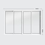 Janela de Correr 4 Folhas sem Grade Alumínio Branco 100x150cm