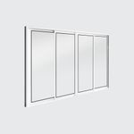 Janela de Correr 4 Folhas sem Grade Alumínio Branco 100x150cm