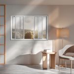 Janela de Correr 4 Folhas sem Grade Alumínio Branco 100x150cm