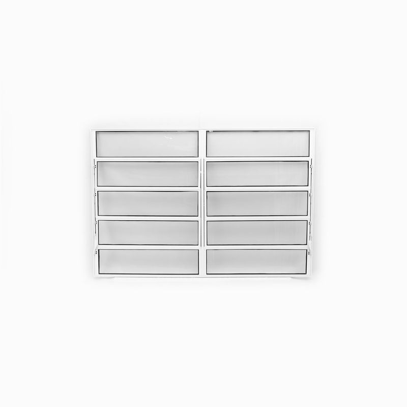 Janela Basculante 2 Seções Vidro Boreal Alumínio Branco 100x150cm