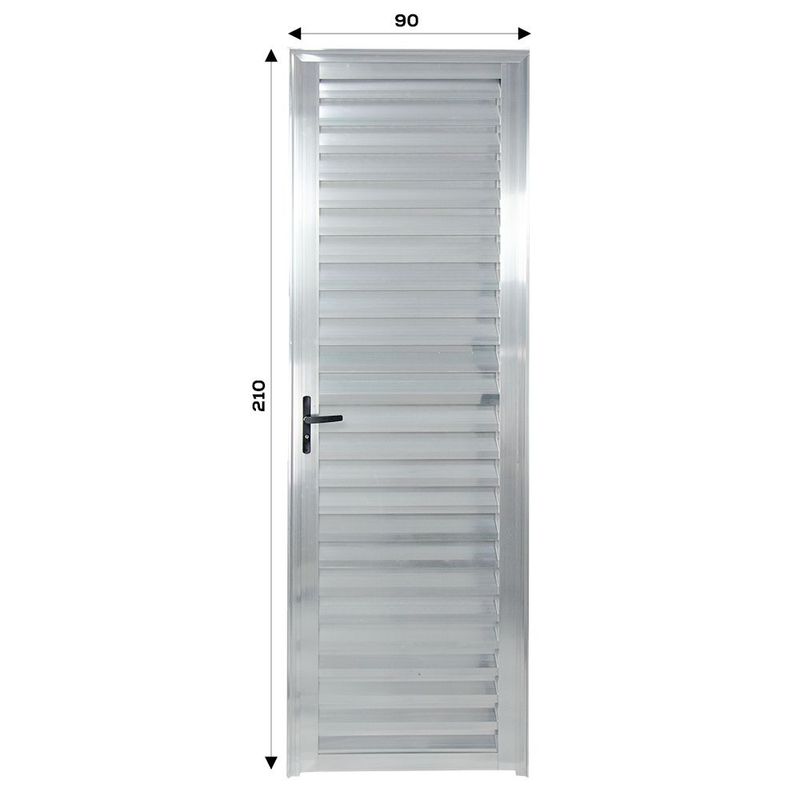 Porta Palheta Alumínio Brilhante com Ventilação Direito 210x90cm