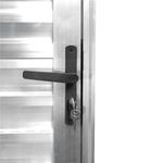 Porta Palheta Alumínio Brilhante com Ventilação Direito 210x90cm