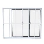 Janela de Correr 2 Folhas com Grade Alumínio Branco 100x150cm