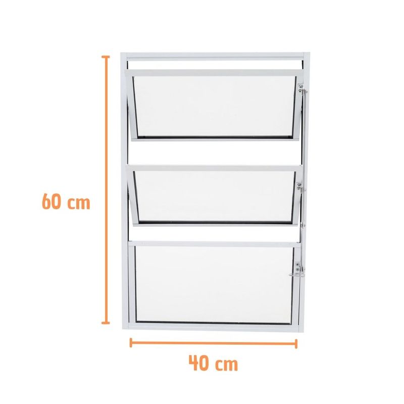 Janela Basculante Vidro Boreal Alumínio Branco 60x40cm