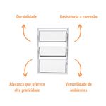 Janela Basculante Vidro Boreal Alumínio Branco 60x40cm