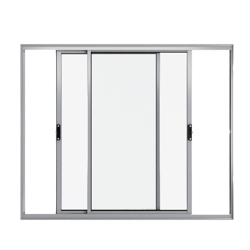 Janela de Correr 2 Folhas sem Grade Alumínio Brilhante 80x80cm