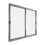 Janela de Correr 2 Folhas sem Grade Alumínio Brilhante 80x80cm